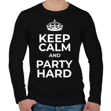PRINTFASHION PARTY HARD - Férfi hosszú ujjú póló - Fekete