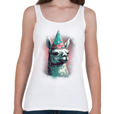 PRINTFASHION Party láma - Női atléta - Fehér női trikó