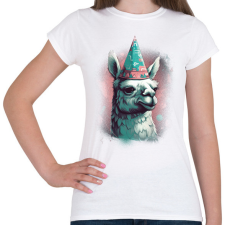 PRINTFASHION Party láma - Női póló - Fehér női póló