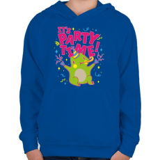 PRINTFASHION Party time - buli van ! - Gyerek kapucnis pulóver - Királykék
