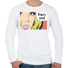 PRINTFASHION Party time! - Pop art - Férfi hosszú ujjú póló - Fehér