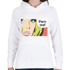 PRINTFASHION Party time! - Pop art - Női kapucnis pulóver - Fehér