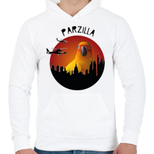 PRINTFASHION Parzilla - Férfi kapucnis pulóver - Fehér férfi pulóver, kardigán