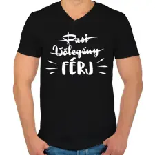 PRINTFASHION Pasi - Vőlegény -> FÉRJ - Férfi V-nyakú póló - Fekete férfi póló