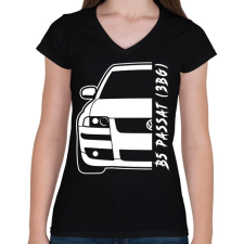 PRINTFASHION Passat B5 3BG - Női V-nyakú póló - Fekete női póló