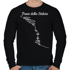 PRINTFASHION Passo dello Stelvio - Férfi pulóver - Fekete férfi pulóver, kardigán