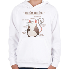 PRINTFASHION Patkány anatómia - Gyerek kapucnis pulóver - Fehér