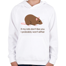 PRINTFASHION Patkány - Gyerek kapucnis pulóver - Fehér