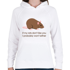 PRINTFASHION Patkány - Női kapucnis pulóver - Fehér női pulóver, kardigán