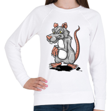 PRINTFASHION patkány - Női pulóver - Fehér női pulóver, kardigán