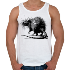 PRINTFASHION Patkány rajz - Férfi atléta - Fehér atléta, trikó