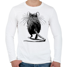 PRINTFASHION Patkány rajz - Férfi hosszú ujjú póló - Fehér