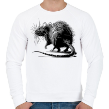 PRINTFASHION Patkány rajz - Férfi pulóver - Fehér férfi pulóver, kardigán