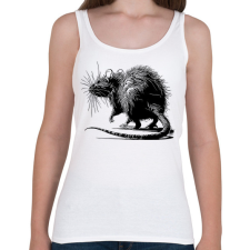 PRINTFASHION Patkány rajz - Női atléta - Fehér női trikó