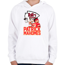 PRINTFASHION Patrick Mahomes - Gyerek kapucnis pulóver - Fehér