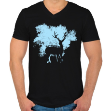 PRINTFASHION Patrónus - Férfi V-nyakú póló - Fekete