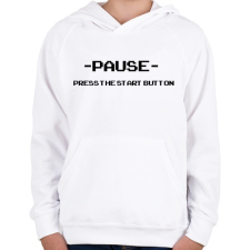 PRINTFASHION Pause - Gyerek kapucnis pulóver - Fehér gyerek pulóver, kardigán