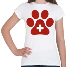 PRINTFASHION Paw + - Női póló - Fehér női póló