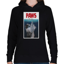 PRINTFASHION PAWS jaws ausztrál juhász kutya - Női kapucnis pulóver - Fekete női pulóver, kardigán