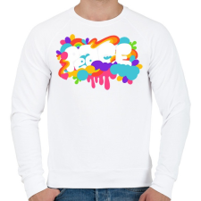 PRINTFASHION Peace - Férfi pulóver - Fehér férfi pulóver, kardigán