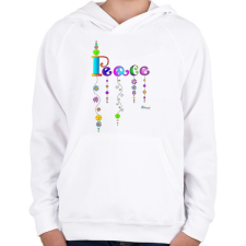 PRINTFASHION Peace - Gyerek kapucnis pulóver - Fehér gyerek pulóver, kardigán