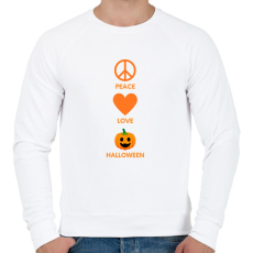 PRINTFASHION Peace Love Halloween - Férfi pulóver - Fehér