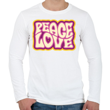 PRINTFASHION Peace, Love - Hippie - Férfi hosszú ujjú póló - Fehér férfi póló