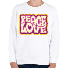PRINTFASHION Peace, Love - Hippie - Gyerek pulóver - Fehér gyerek pulóver, kardigán