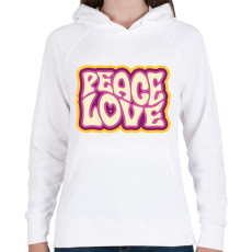 PRINTFASHION Peace, Love - Hippie - Női kapucnis pulóver - Fehér