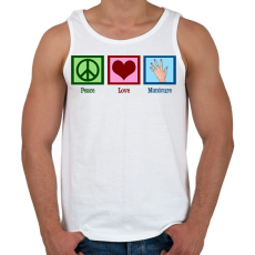 PRINTFASHION Peace Love Manicure - Férfi atléta - Fehér