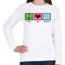 PRINTFASHION Peace Love Manicure - Női pulóver - Fehér női pulóver, kardigán