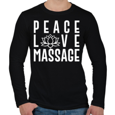 PRINTFASHION Peace, love, massage - Férfi hosszú ujjú póló - Fekete férfi póló