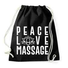 PRINTFASHION Peace, love, massage - Sportzsák, Tornazsák - Fekete tornazsák