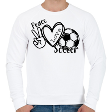 PRINTFASHION Peace love soccer 2 - Férfi pulóver - Fehér férfi pulóver, kardigán