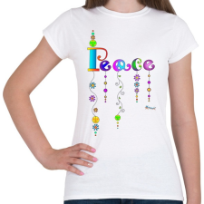 PRINTFASHION Peace - Női póló - Fehér női póló