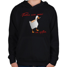 PRINTFASHION Peace was never an option - Gyerek kapucnis pulóver - Fekete
