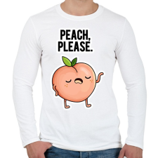 PRINTFASHION Peach Please - Férfi hosszú ujjú póló - Fehér férfi póló