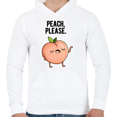 PRINTFASHION Peach Please - Férfi kapucnis pulóver - Fehér