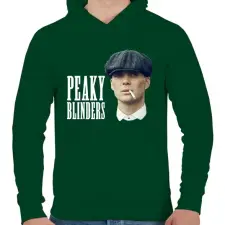 PRINTFASHION Peaky Blinders - Férfi kapucnis pulóver - Sötétzöld férfi pulóver, kardigán
