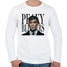 PRINTFASHION Peaky Blinders- Vonalas - Férfi hosszú ujjú póló - Fehér férfi póló