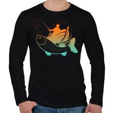 PRINTFASHION pecás - Férfi hosszú ujjú póló - Fekete