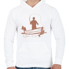 PRINTFASHION pecás - Férfi kapucnis pulóver - Fehér