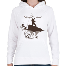 PRINTFASHION pecás - Női kapucnis pulóver - Fehér női pulóver, kardigán