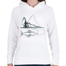 PRINTFASHION pecás - Női kapucnis pulóver - Fehér