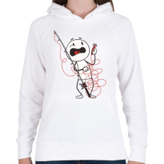 PRINTFASHION Pecás_Rajztábla 1 - Női kapucnis pulóver - Fehér