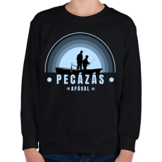 PRINTFASHION Pecázás apával - Gyerek pulóver - Fekete