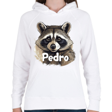 PRINTFASHION Pedro mosómaci - Női kapucnis pulóver - Fehér női pulóver, kardigán