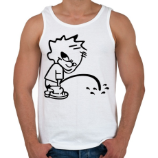 PRINTFASHION pee boy - Férfi atléta - Fehér