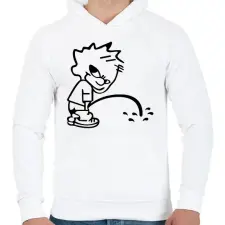 PRINTFASHION pee boy - Férfi kapucnis pulóver - Fehér férfi pulóver, kardigán