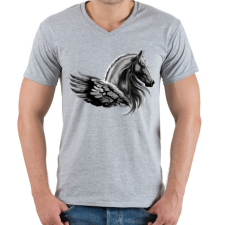 PRINTFASHION pegazus - Férfi V-nyakú póló - Sport szürke férfi póló